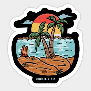 Vintage Retro Style West Coast Summer Vibes Paradise California Sticker